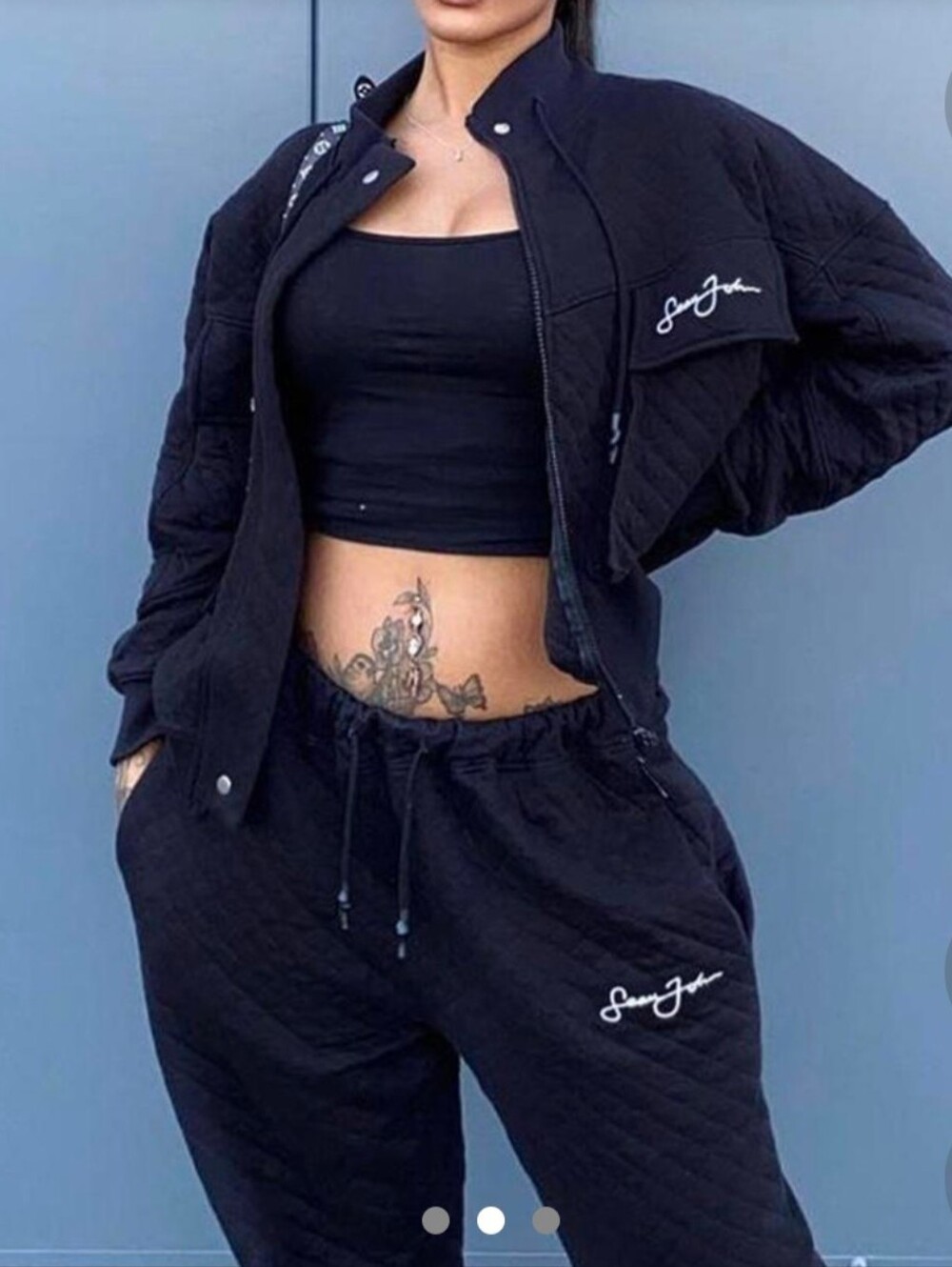 Sean John x Missguided Black Quilted Cropped Jacket Size XS